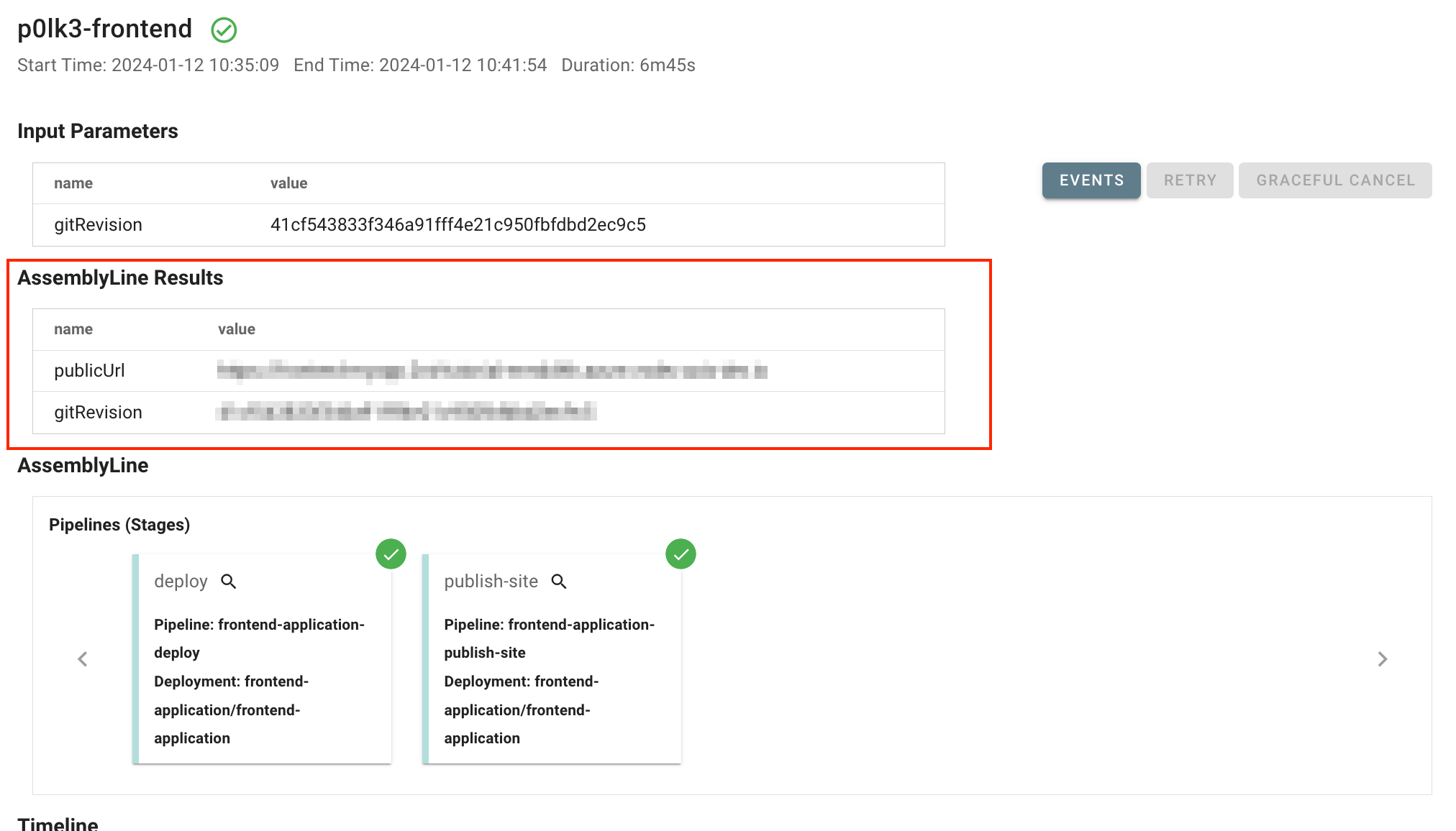 AssemblyLine Resultsを確認する